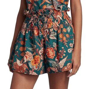 New Ulla Johnson Rylan Delphinium 100% Cotton Shorts Teal 2, XS $250